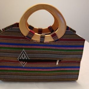 Women handmade satchels with Wooden Handle